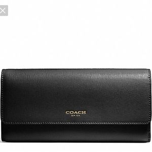 NWOT Coach slim pebble leather wallet